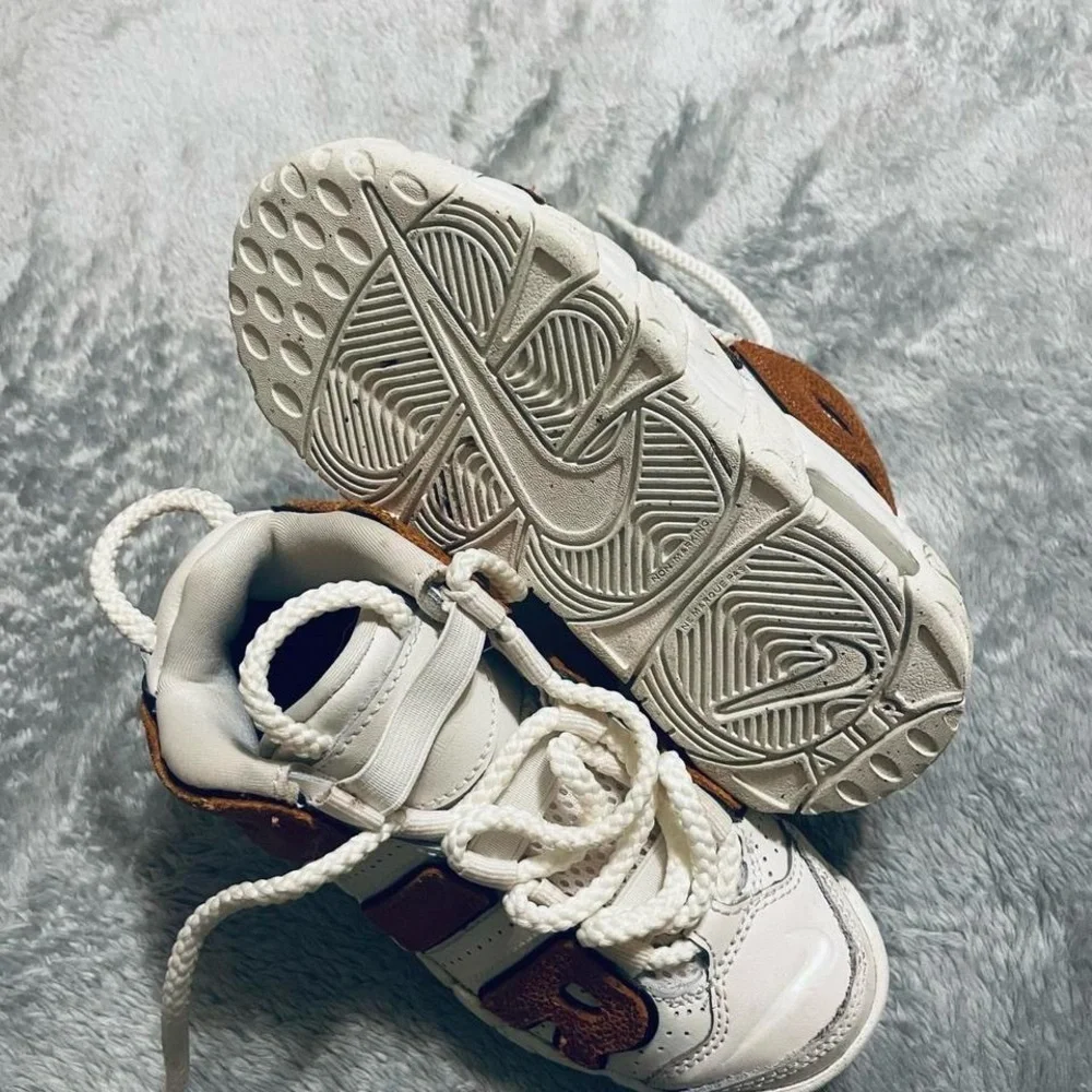 Nike White and Brown Sneakers with Chunky Design